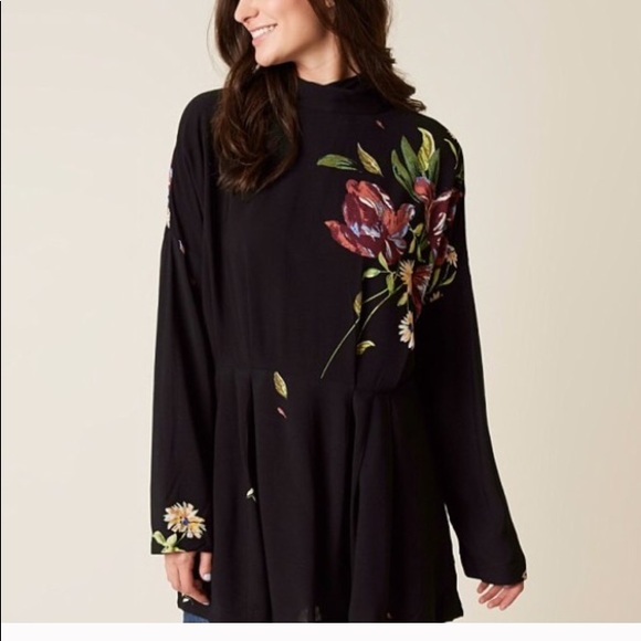 Free People Tops - NWT Free People Gemma Tunic Floral Boo Festival